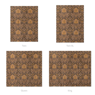 Agnes Umber Brown Mockup Comforter Sizing
