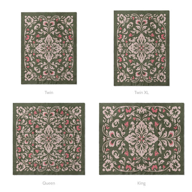 Annette Green & Coral Mockup Comforter Sizing