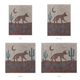 Desert Coyote Dark Red Clay & Dusty Blue Mockup Comforter Sizing