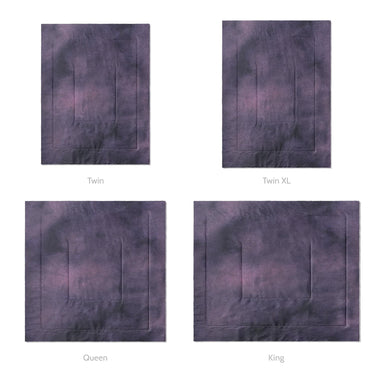 Andromeda Watercolor Purple & Blue Mockup Comforter Sizing