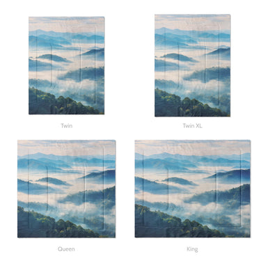 Blue Ridge Mountains Mockup Comforter Sizing