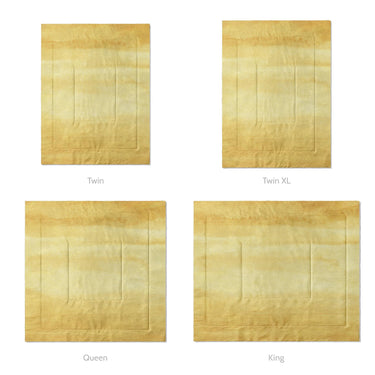 Jacinda Watercolor Yellow Ombre Mockup Comforter Sizing