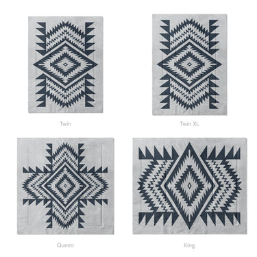Reyno Navy & Stone Mockup Comforter Sizing