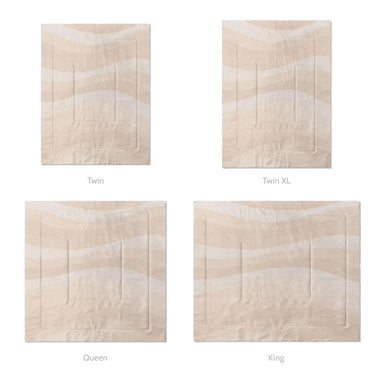 Sinuous Ivory Monochrome Mockup Comforter Sizing
