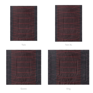 Kepler Deep Purple & Fuchsia Mockup Comforter Sizing