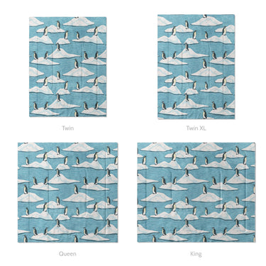 Arctic Penguins Mockup Comforter Sizing