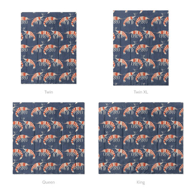 Tribal Prawns Mockup Comforter Sizing
