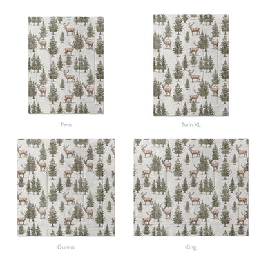 Forest Deer Mockup Comforter Sizing