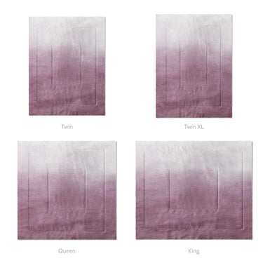 Kieran Watercolor Mauve Ombre Mockup Comforter Sizing
