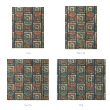 Diego Orange & Navy Mockup Comforter Sizing