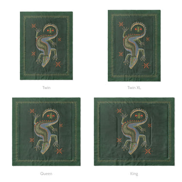 Hungry Alligator Green Mockup Comforter Sizing