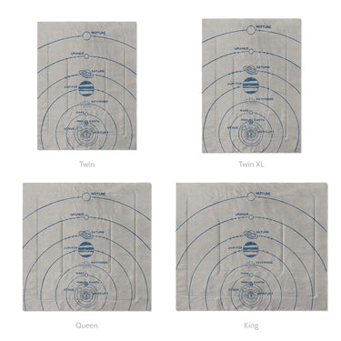 Solar System Blue & Ivory Mockup Comforter Sizing
