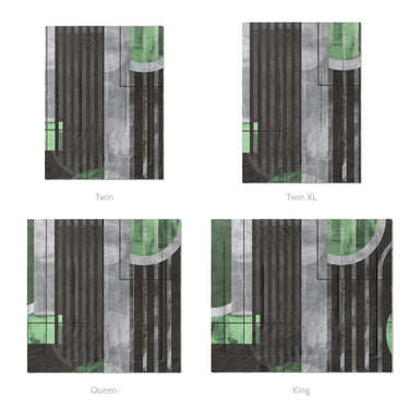 Gordian Dark Green Mockup Comforter Sizing