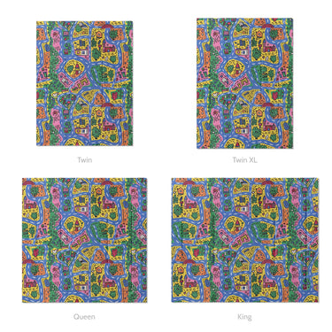 Kids Road Map Mockup Comforter Sizing