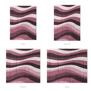 Sinuous Maroon Monochrome Mockup Comforter Sizing