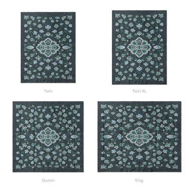 Fenwick Navy & Green Mockup Comforter Sizing