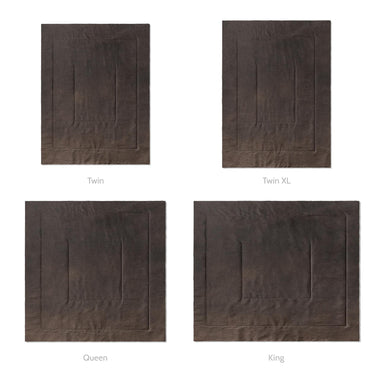 Keanu Watercolor Dark Brown Ombré Mockup Comforter Sizing