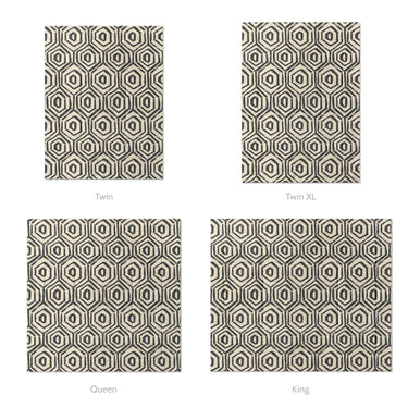Torrance Black & Ivory Mockup Comforter Sizing
