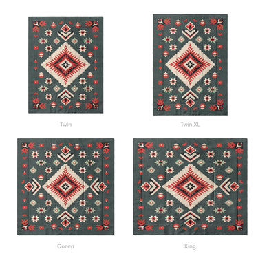 Solano Sage & Terracotta Mockup Comforter Sizing