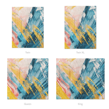 Egon Blue & Yellow Mockup Comforter Sizing