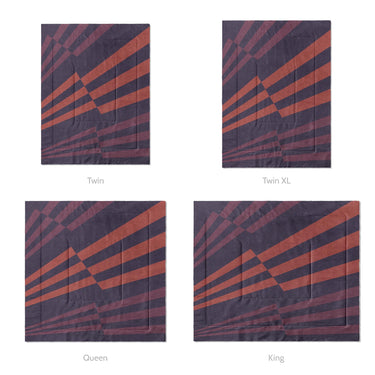 Prisma Purple & Coral Mockup Comforter Sizing