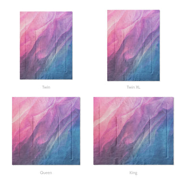 Cirrus Blue & Magenta Mockup Comforter Sizing