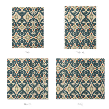 Merrin Blue & Ivory Mockup Comforter Sizing