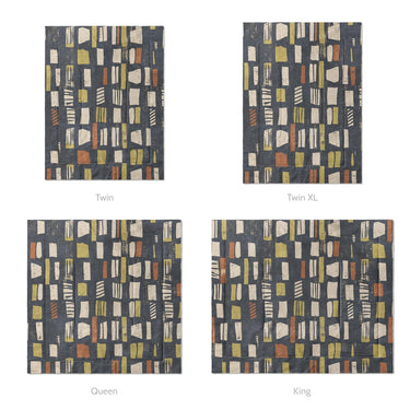 Milo Navy Lime & Terracotta Mockup Comforter Sizing