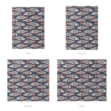 Tribal Fish Mockup Comforter Sizing