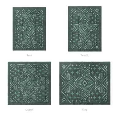 Durand Deep Turquoise Mockup Comforter Sizing