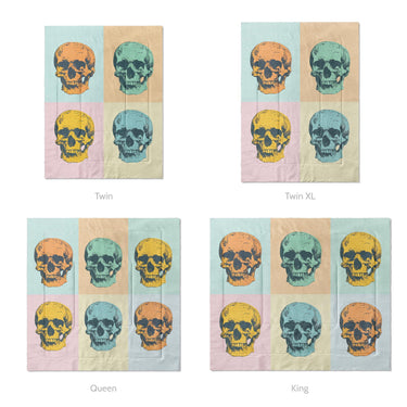 Pop Art Skulls Mockup Comforter Sizing