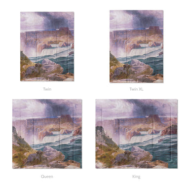 Shoshone Falls of the Great Idaho Snake River by Thomas Moran Mockup Comforter Sizing