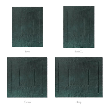 Keanu Watercolor Deep Teal Ombré Mockup Comforter Sizing
