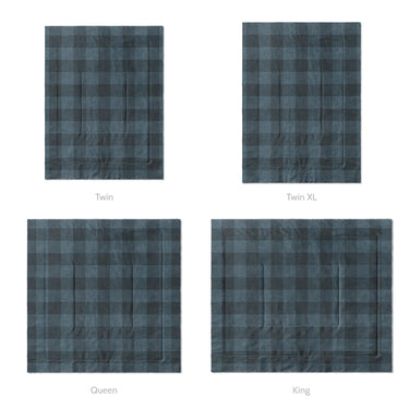 Buffalo Plaid Dark Navy Mockup Comforter Sizing