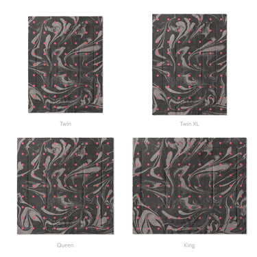 Acid Burn Greige & Infrared Mockup Comforter Sizing
