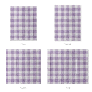 Buffalo Plaid Lilac Mockup Comforter Sizing
