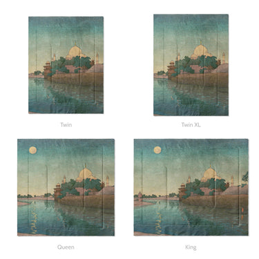 Taj Mahal Twilight by Charles Bartlett Mockup Comforter Sizing