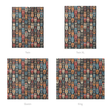 Tribal Masks Mockup Comforter Sizing