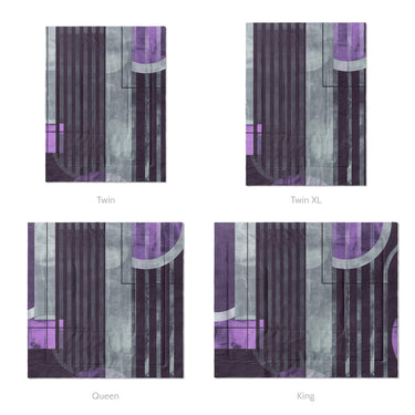 Gordian Dark Purple Mockup Comforter Sizing
