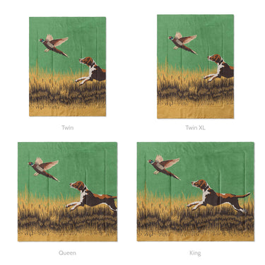 That Dog'll Hunt Green Mockup Comforter Sizing