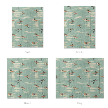 Open Water Kayakers Mockup Comforter Sizing