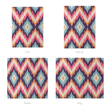 Dyani Magenta & Cyan Mockup Comforter Sizing