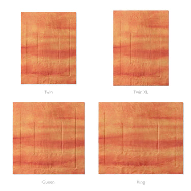 Ophelia Watercolor Fire Orange Balayage Mockup Comforter Sizing