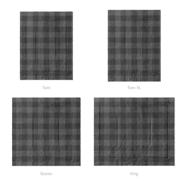 Buffalo Plaid Charcoal Black Mockup Comforter Sizing