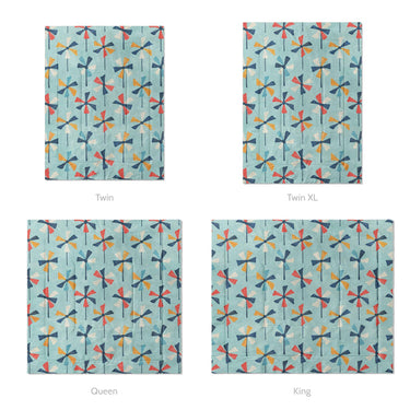 Breezy Pinwheels Mockup Comforter Sizing