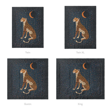 Night Cheetah Mockup Comforter Sizing