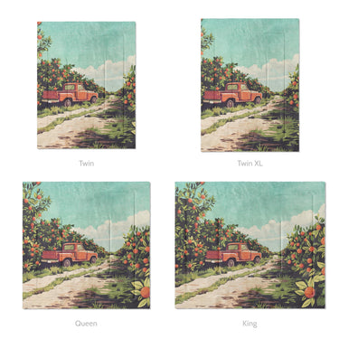 Orange Grove Mockup Comforter Sizing