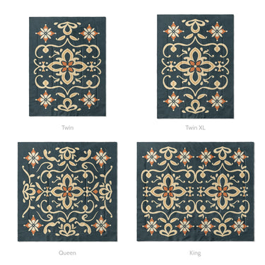 Vanessa Blue & Gold Mockup Comforter Sizing
