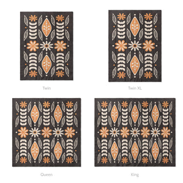 Topanga Black & Yellow Mockup Comforter Sizing