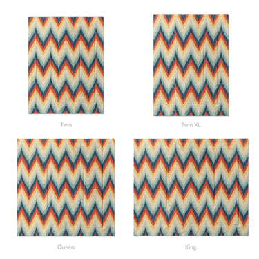 Firekaat Blue & Orange Mockup Comforter Sizing